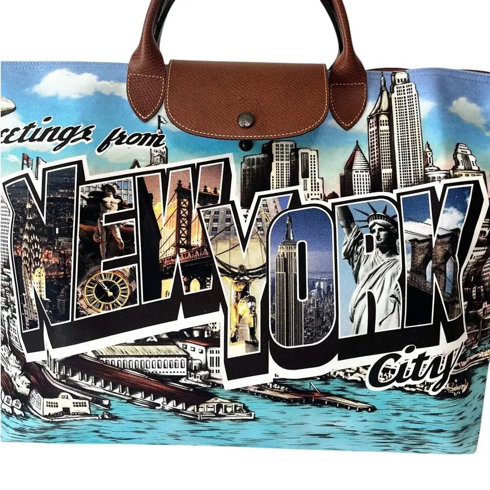 Longchamp x Jeremy Scott Le Pliage Greetings New York Travel Tote New